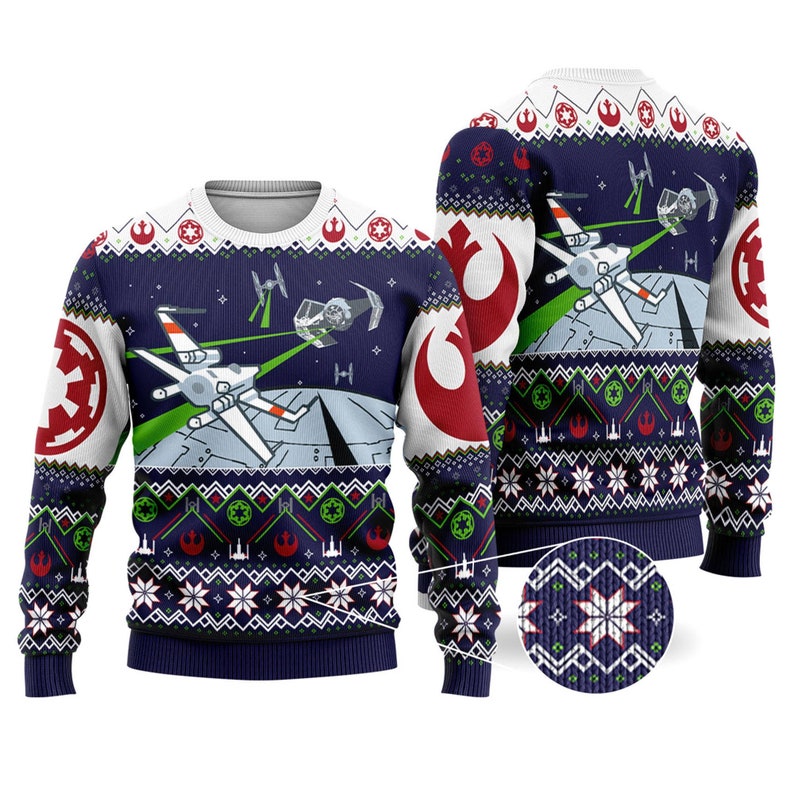 Boba Fett Fighter Jet Ugly Christmas Sweater For Men & Women Christmas Gift Sweater US3855 - WeCustomit
