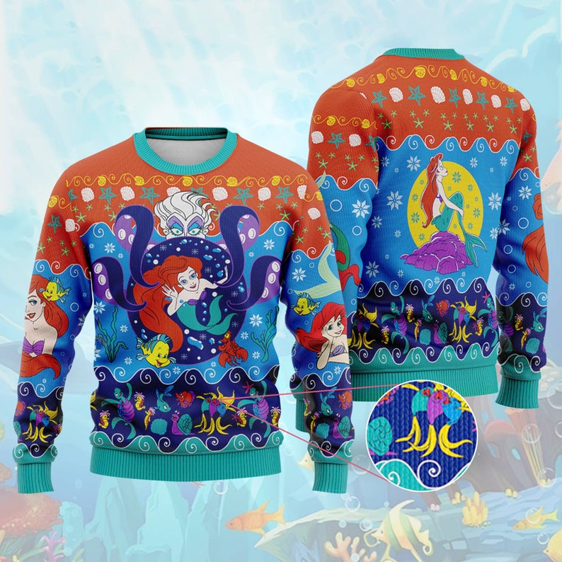 The Little Mer-maid Ugly Christmas Sweater For Men & Women Christmas Gift Sweater US3834 - WeCustomit