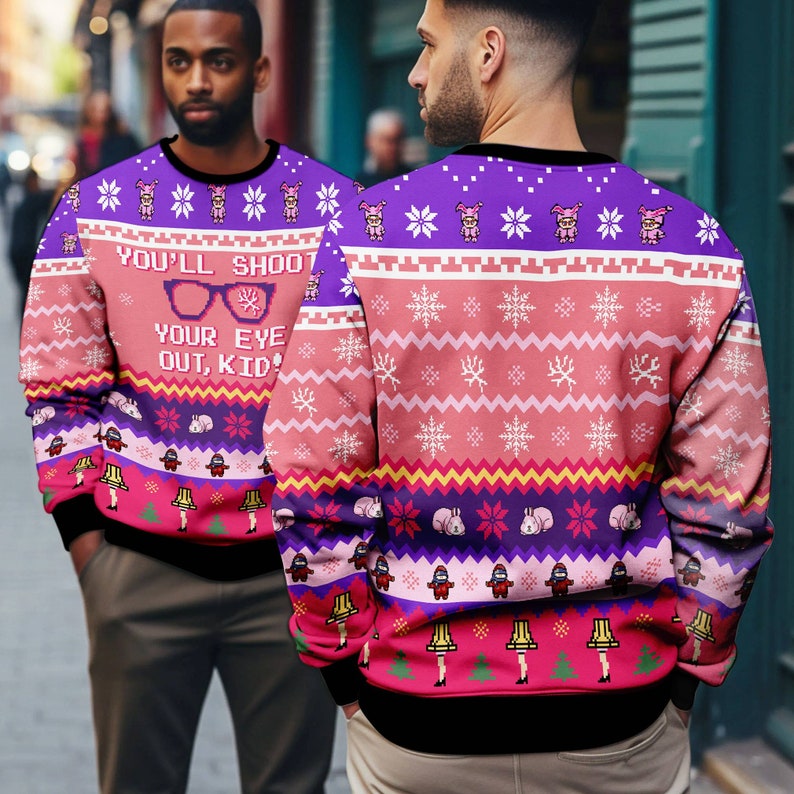 You Will Shoot Your Eye Out Ugly Christmas Sweater For Men & Women Christmas Gift Sweater US2634 - WeCustomit