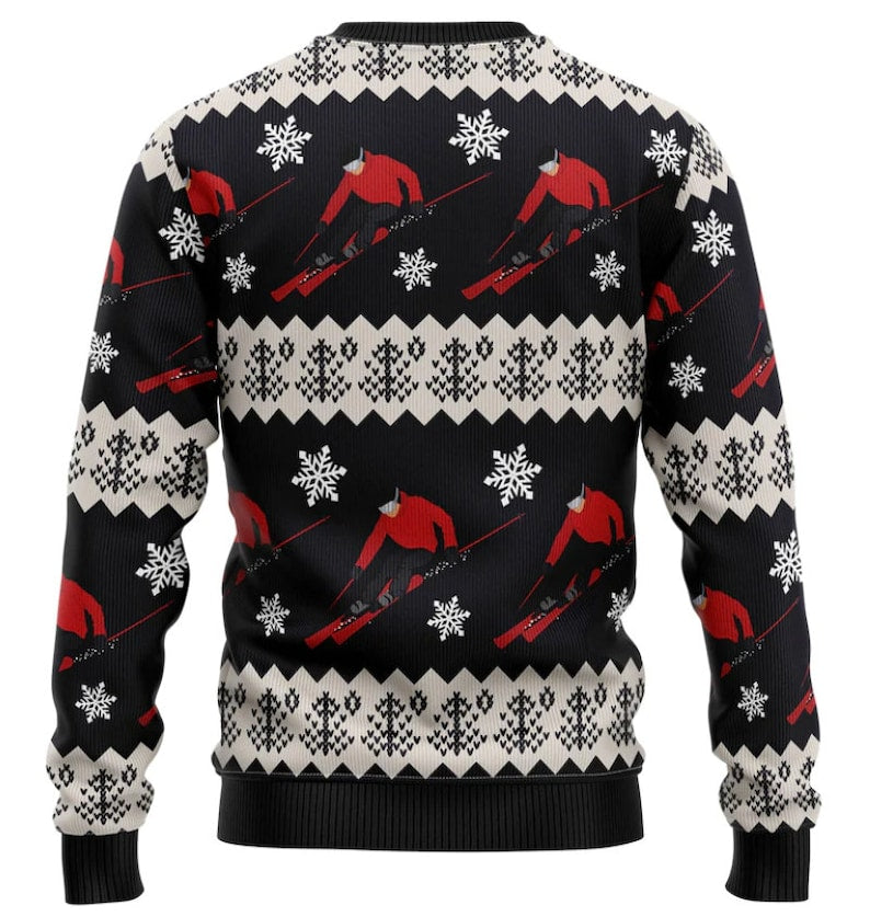Skiing Christmas Ugly Christmas Sweater For Men & Women Christmas Gift Sweater US2649 - WeCustomit