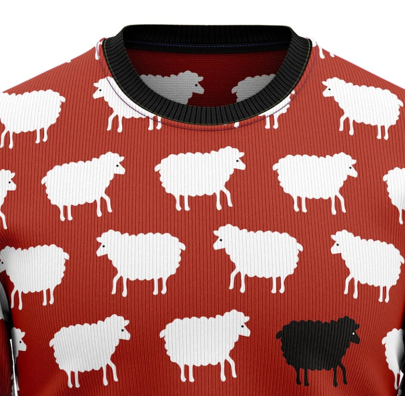 Sheep Black And White Ugly Christmas Sweater For Men & Women Christmas Gift Sweater US2983 - WeCustomit