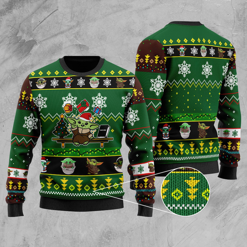 Baby Yoda Merry Christmas Ugly Christmas Sweater For Men & Women Christmas Gift Sweater US3885 - WeCustomit