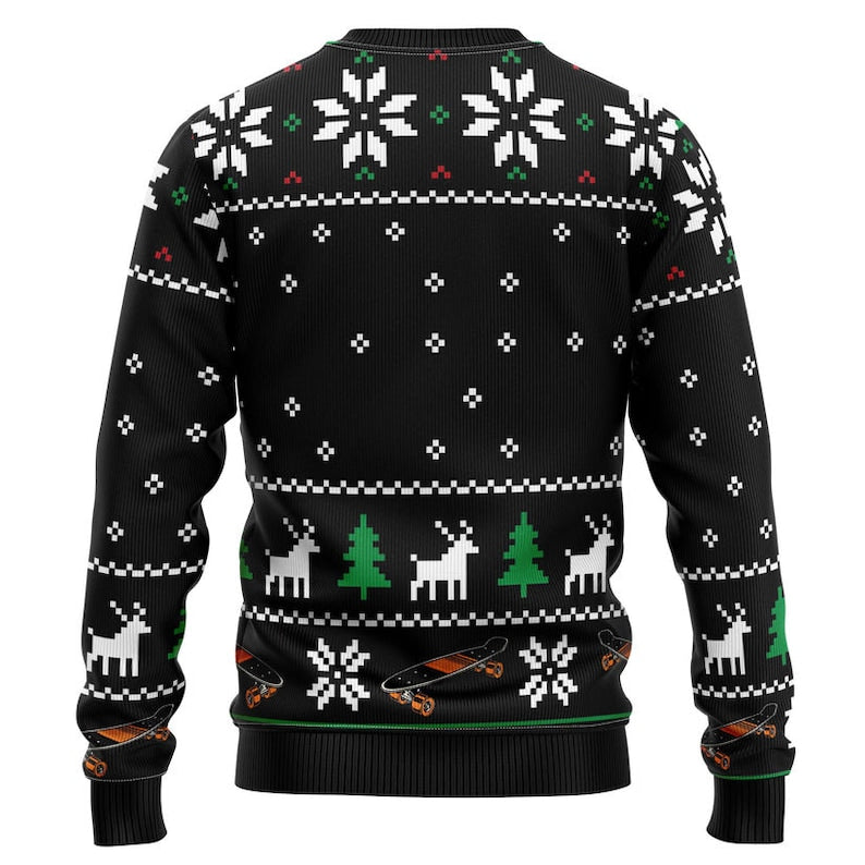 Ho Ho Ho Santa Claus Skateboard Ugly Christmas Sweater For Men & Women Christmas Gift Sweater US2437 - WeCustomit