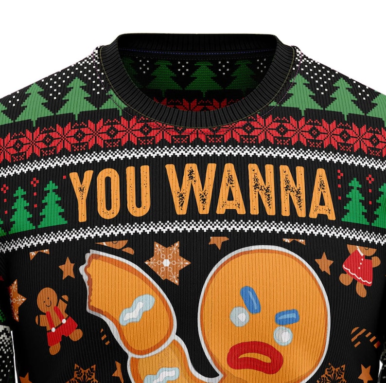 Funny Gingerbread Man Ugly Christmas Sweater For Men & Women Christmas Gift Sweater US2687 - WeCustomit