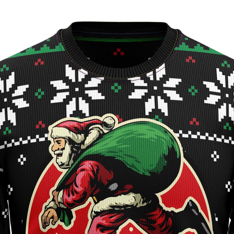 Ho Ho Ho Santa Claus Skateboard Ugly Christmas Sweater For Men & Women Christmas Gift Sweater US2437 - WeCustomit