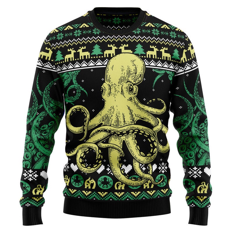 Octopus Cool Ugly Christmas Sweater For Men & Women Christmas Gift Sweater US2433 - WeCustomit