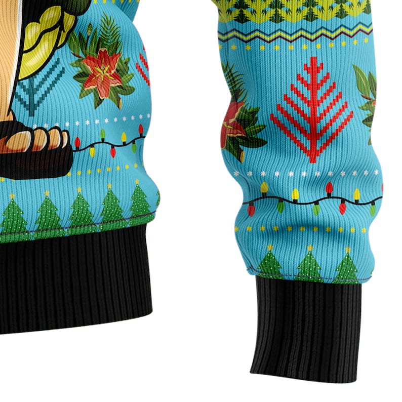 Hawaiian Santa Claus Playing Guitar Ugly Christmas Sweater For Men & Women Christmas Gift Sweater US2621 - WeCustomit