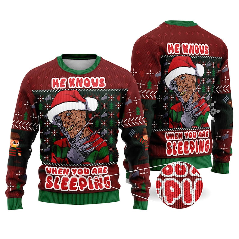 Nightmare On Elm Street Ugly Christmas Sweater For Men & Women Christmas Gift Sweater US4515 - WeCustomit