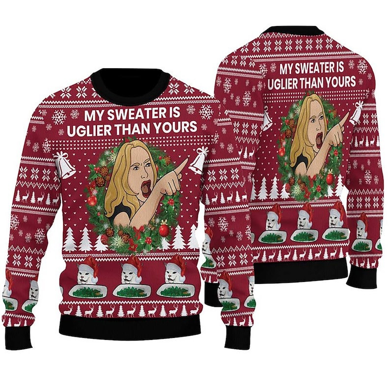 My Sweater Is Uglier Than Yours Ugly Christmas Sweater For Men & Women Christmas Gift Sweater US4409 - WeCustomit