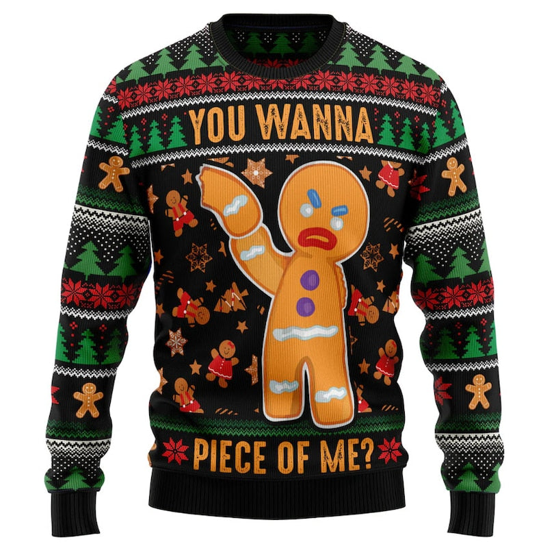 Funny Gingerbread Man Ugly Christmas Sweater For Men & Women Christmas Gift Sweater US2687 - WeCustomit