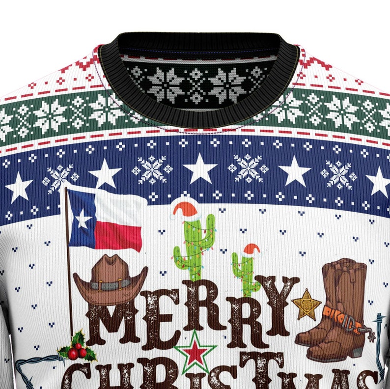 Merry Christmas Y'all Texas Ugly Christmas Sweater For Men & Women Christmas Gift Sweater US2689 - WeCustomit