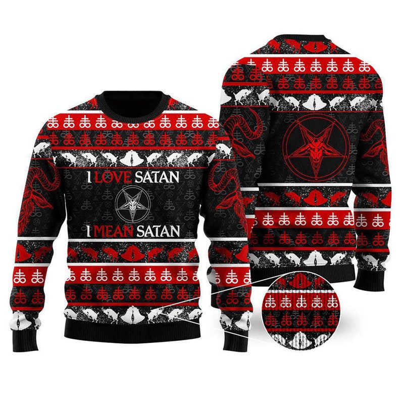 Satan Claus Merry Christmas Ugly Christmas Sweater For Men & Women Christmas Gift Sweater US4407 - WeCustomit