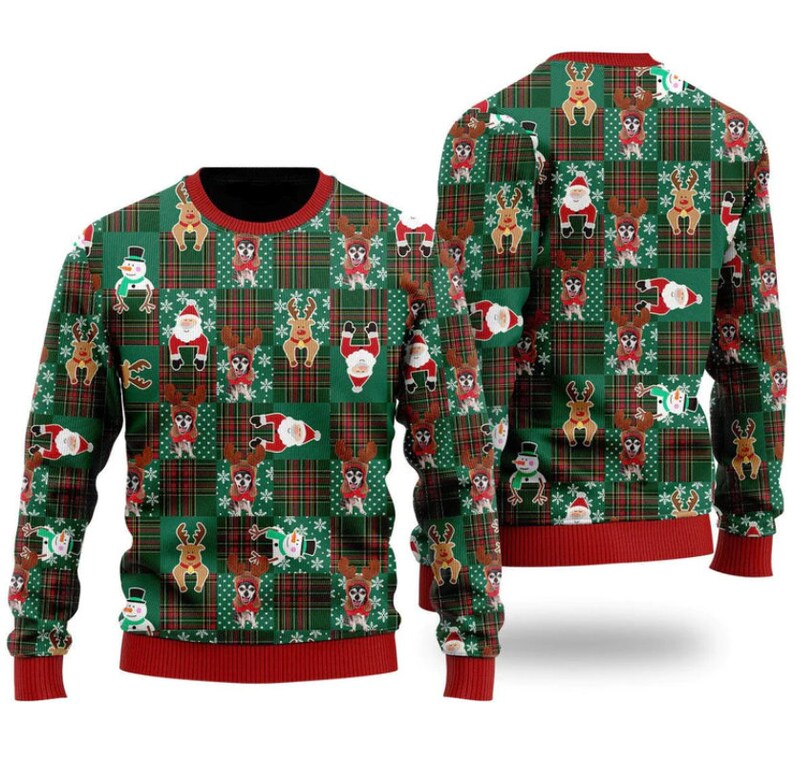 Chihuahua Reindeer Costume With Santa Ugly Christmas Sweater For Men & Women Christmas Gift Sweater US2968 - WeCustomit