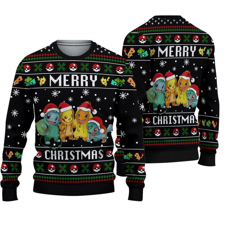 Pokemon Party Xmas Ugly Christmas Sweater For Men & Women Christmas Gift Sweater US3921 - WeCustomit