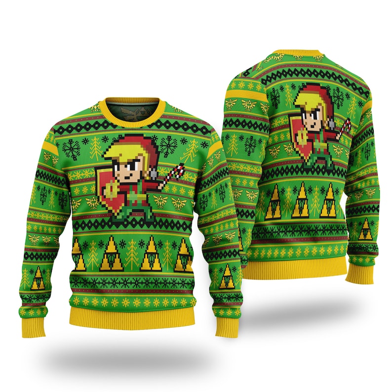 Christmas Zelda Ugly Christmas Sweater For Men & Women Christmas Gift Thanksgiving Sweater US4281 - WeCustomit