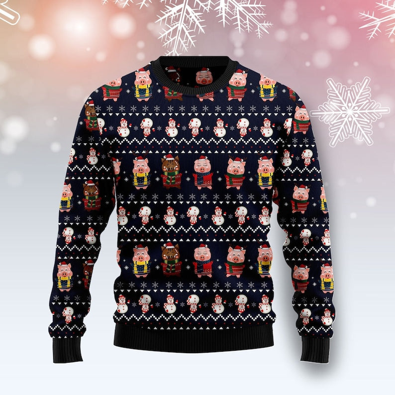 Pigs Cute Ugly Christmas Sweater For Men & Women Christmas Gift Sweater US4569 - WeCustomit