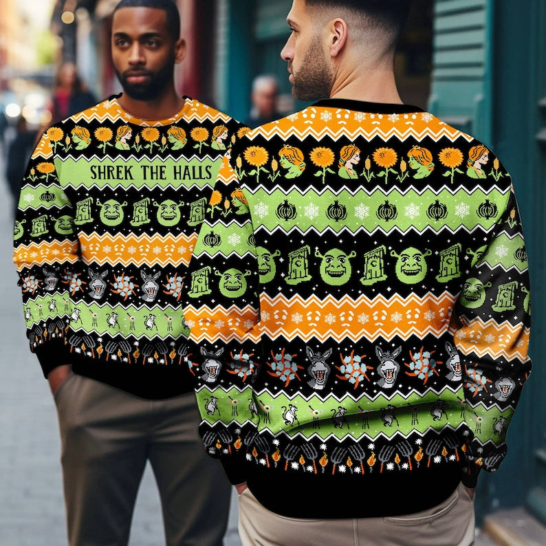 Shrek The Halls Ugly Christmas Sweater For Men & Women Christmas Gift Sweater US4566 - WeCustomit