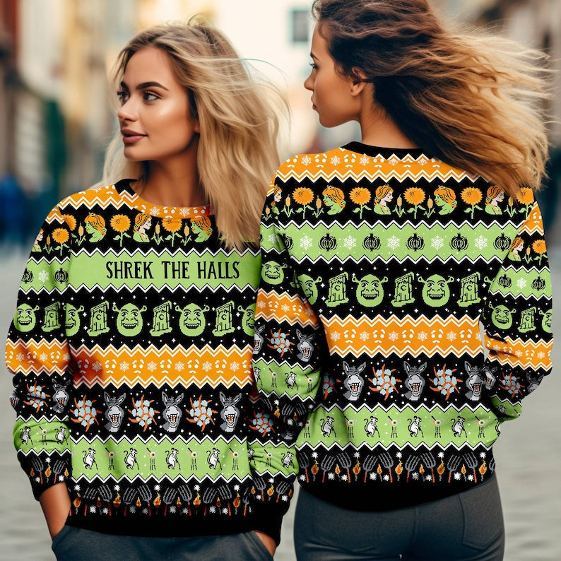 Shrek The Halls Ugly Christmas Sweater For Men & Women Christmas Gift Sweater US4566 - WeCustomit