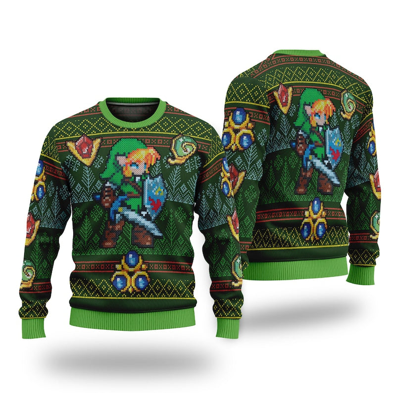 Legend of Zelda Ugly Christmas Sweater For Men & Women Christmas Gift Thanksgiving Sweater US4277 - WeCustomit