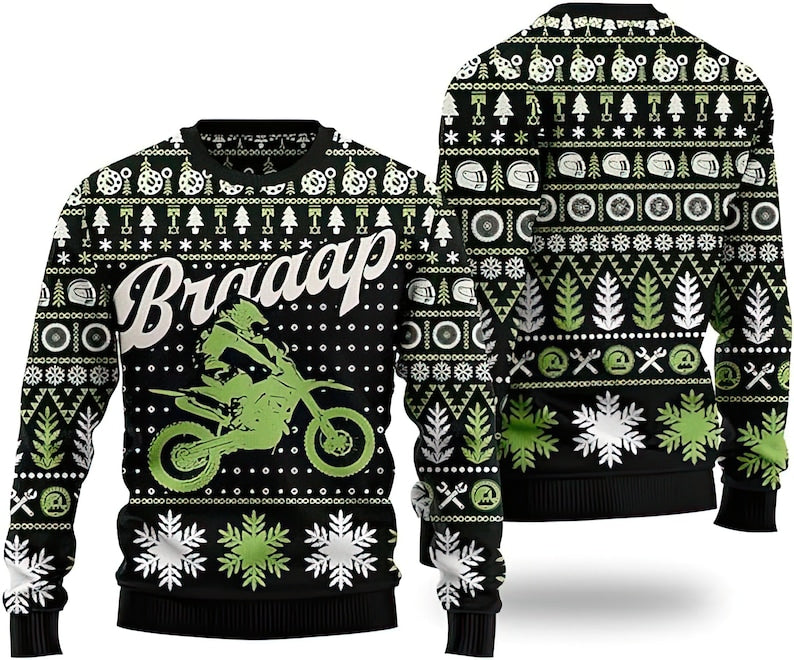 Braaap Moto Ugly Christmas Sweater For Men & Women Christmas Gift Sweater US3758 - WeCustomit