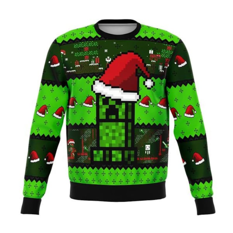 Minecraft Creeper Ugly Christmas Sweater For Men & Women Christmas Gift Sweater US4523 - WeCustomit