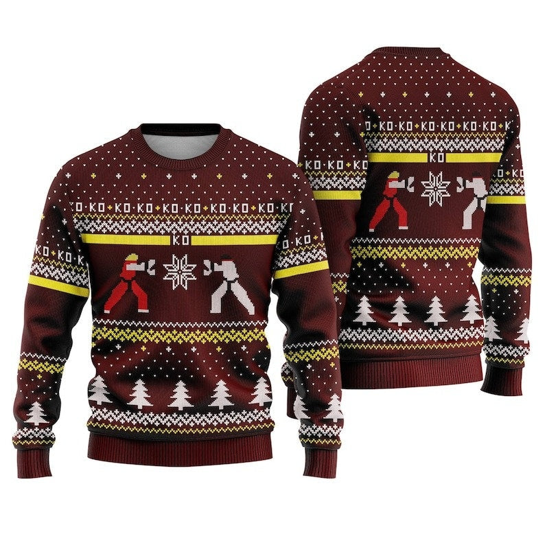 Street Fighter Ken Vs. Ryu Ugly Christmas Sweater For Men & Women Christmas Gift Sweater US4525 - WeCustomit