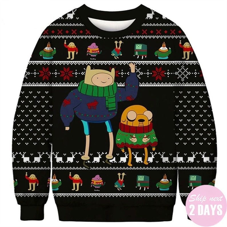 Funny Adventure Time Ugly Christmas Sweater For Men & Women Christmas Gift Sweater US4558 - WeCustomit