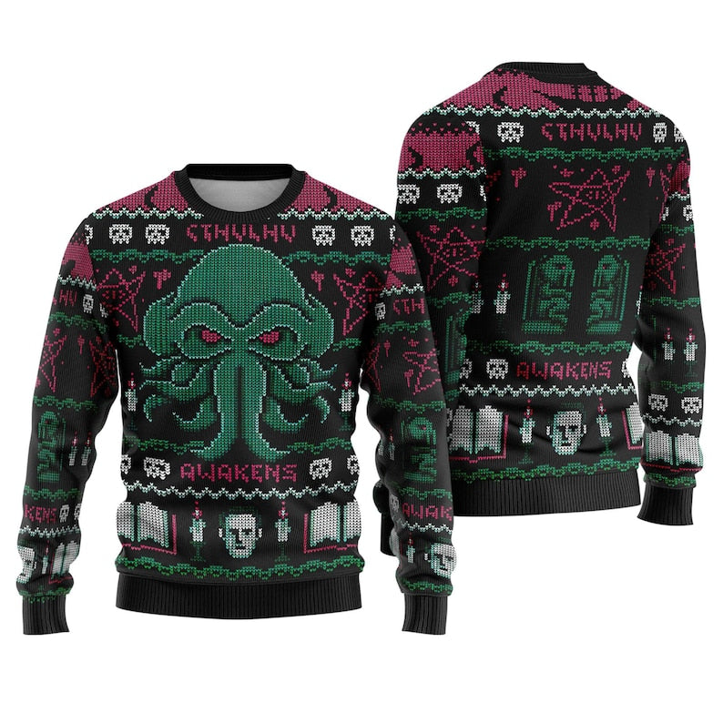 Lovecraft Cthulhu Ugly Christmas Sweater For Men & Women Christmas Gift Sweater US4564 - WeCustomit