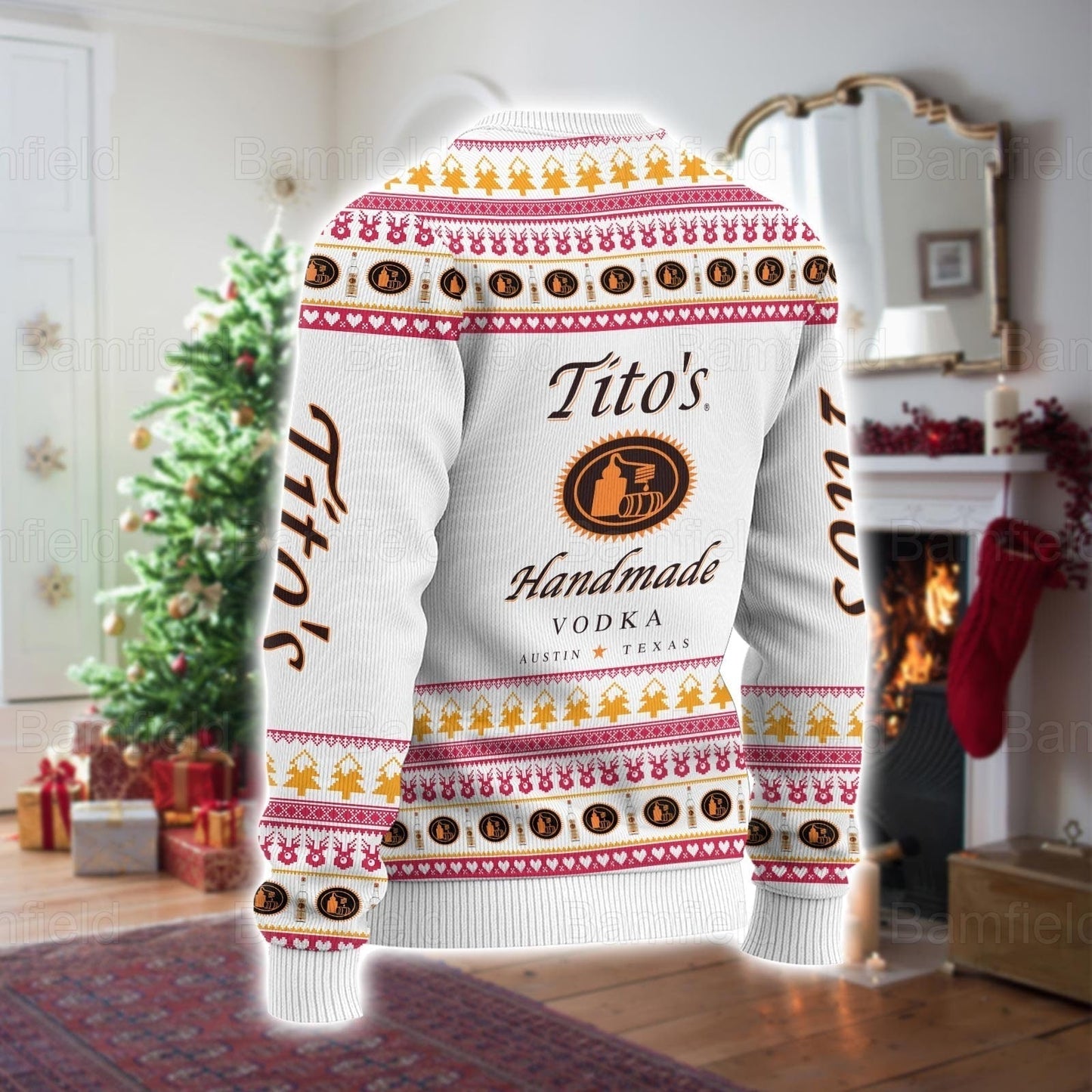 Christmas Ugly Sweater, Tito's Christmas Sweater, Tito's Vodka Sweater, Wine Sweaters For Men Women, Christmas Gifts, Xmas Sweater - WeCustomit