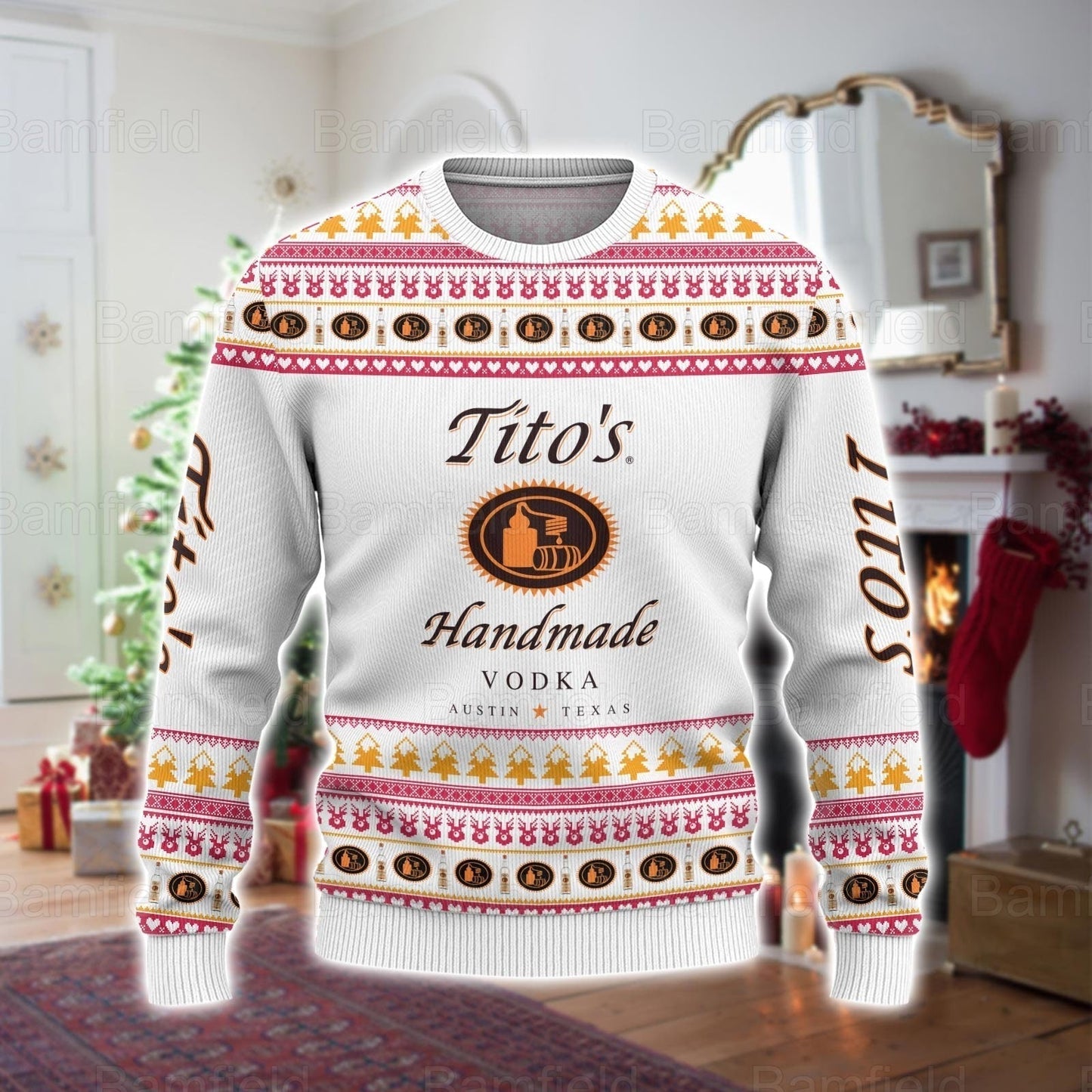 Christmas Ugly Sweater, Tito's Christmas Sweater, Tito's Vodka Sweater, Wine Sweaters For Men Women, Christmas Gifts, Xmas Sweater - WeCustomit