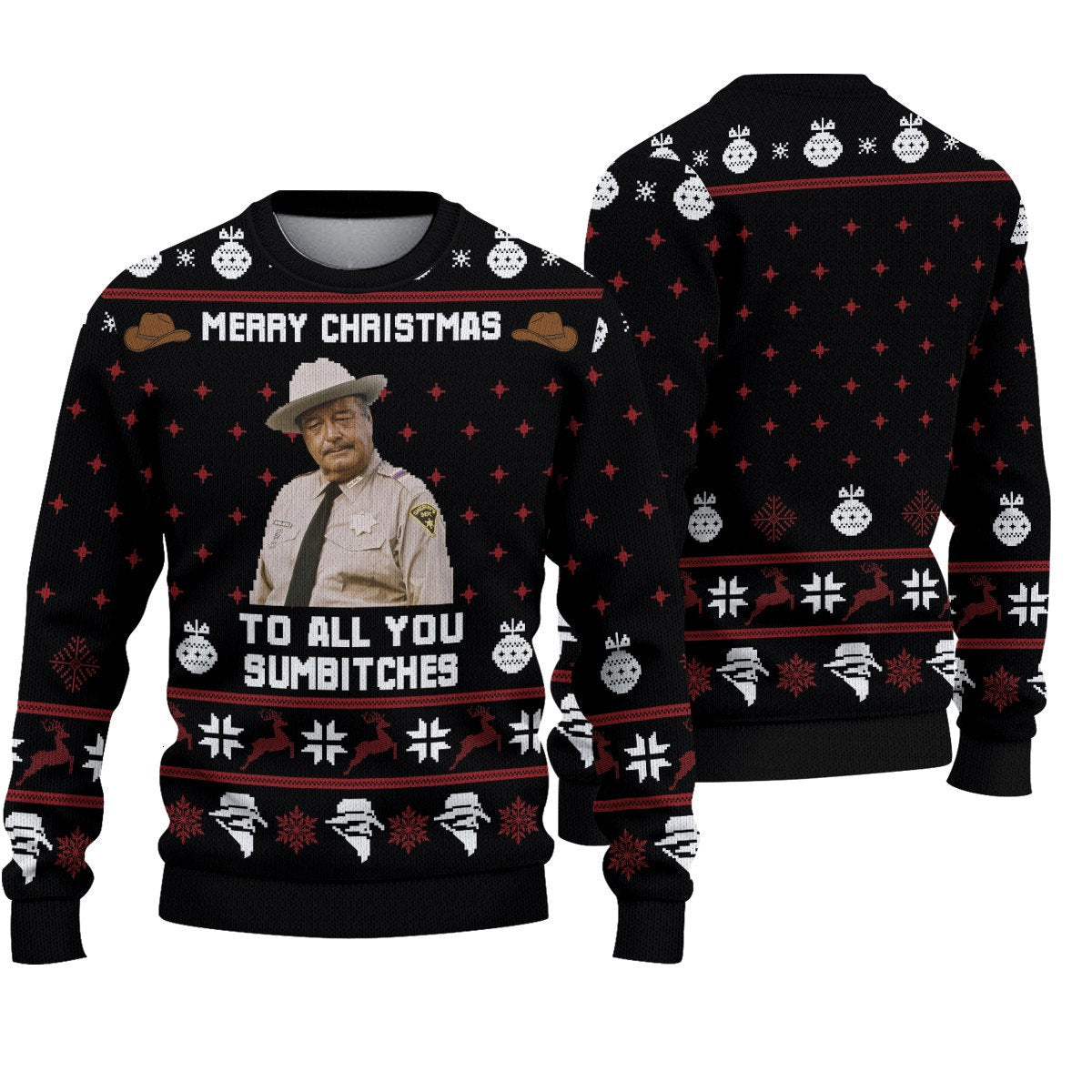 Merry Christmas To All You Sumbitches Ugly Christmas Sweater For Men & Women Christmas Gift Sweater BH592 - WeCustomit