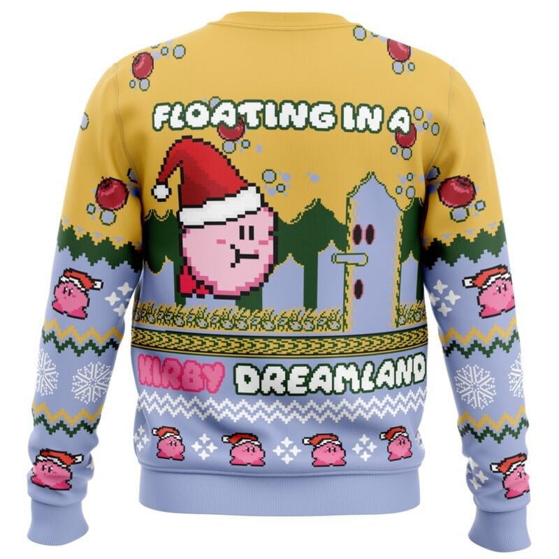 Floating in a Kirby Dreamland Ugly Christmas Sweater For Men & Women Christmas Gift Sweater US3794 - WeCustomit