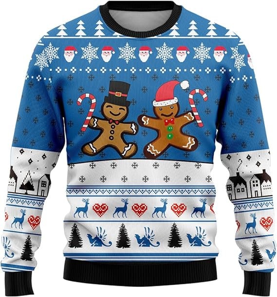 Gingerbread Man Ugly Christmas Sweater For Men & Women Christmas Gift Sweater US3804 - WeCustomit