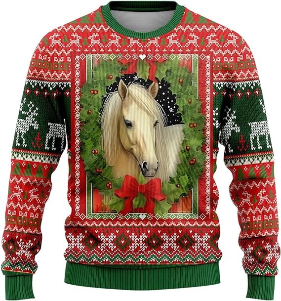 Horse Lovers Ugly Christmas Sweater For Men & Women Christmas Gift Sweater US3818 - WeCustomit