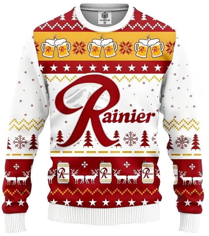 Rainier Beer Ugly Knitted Christmas Sweater, Rainier Beer Avengers Ugly Xmas Gift For Family, Merry Christmas 2801paj02 - WeCustomit