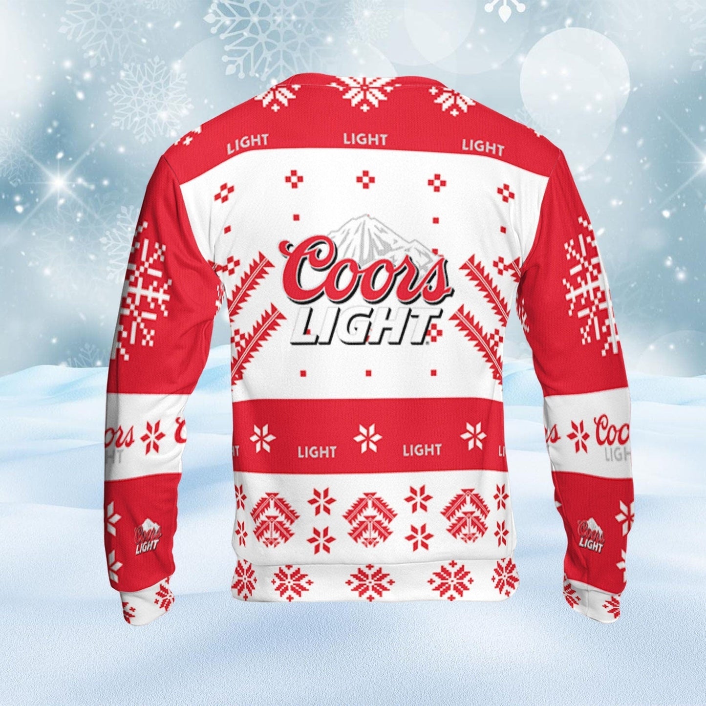 Coors Light Ugly Sweater Snowflakes Beer Loves ugly Gift, Christmas Sweatshirt, Coors Light ugly sweater gift for Dad - WeCustomit