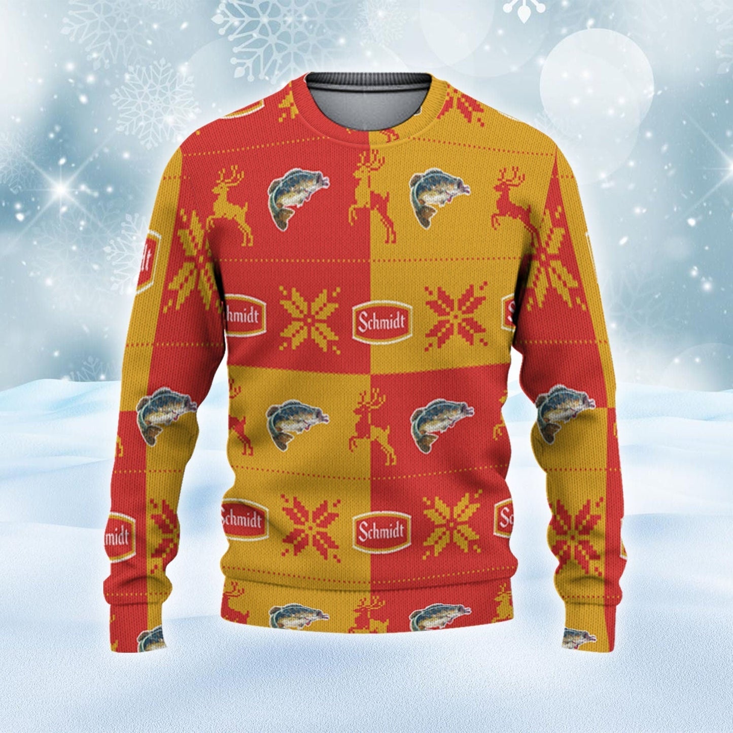 Schmidt Ugly Sweater Reindeer n Snowflakers Beer Loves ugly Gift, Reindeer Xmas Sweatshirt, Schmidt ugly sweater gift for Dad and Him - WeCustomit