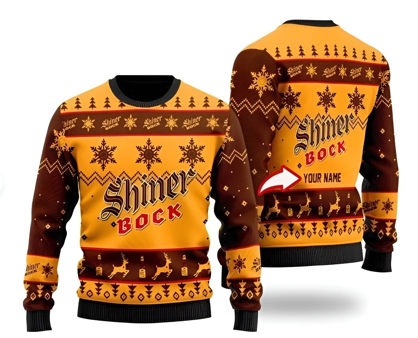 Christmas Shiner Sweater, Shiner Bock Sweater, Shiner Beer Ugly Sweater, Shiner Bock Holiday Sweater, Shiner Beer Xmas Sweater, Sweater Men - WeCustomit
