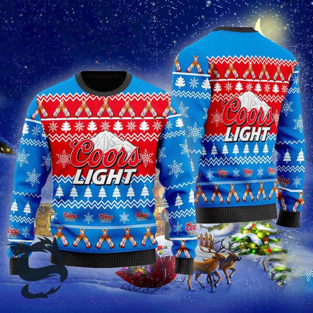 Christmas Cheers With Coors Light Beer Christmas Beer Sweater Ugly Sweatshirt Personalized Ugly Sweater,Christmas Gifts,Christmas Sweatshirt - WeCustomit