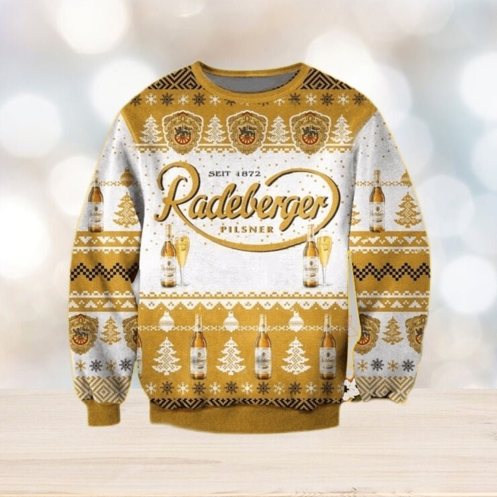 Radeberger Pjlsner Beer Ugly Christmas Sweater 3D Gift For Men And Women, Christmas Sweater, Ugly Knitted Sweater, Christmas Sweatshirt - WeCustomit