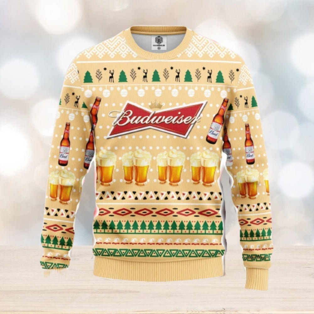 Budwejser Beer Ugly Christmas Sweater, Amazing Men And Women Christmas Gift, Christmas Sweater, Ugly Knitted Sweater, Christmas Sweatshirt - WeCustomit