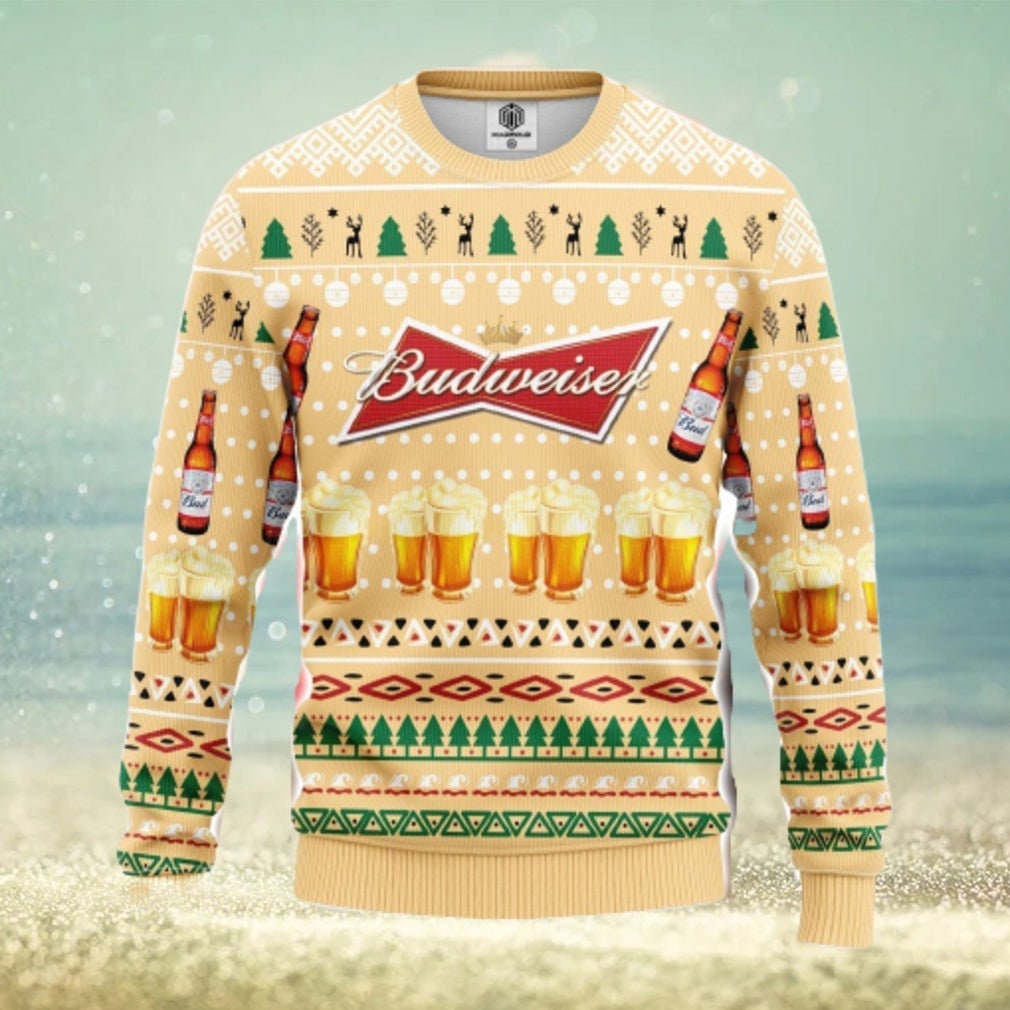 Budwejser Beer Ugly Christmas Sweater, Amazing Men And Women Christmas Gift, Christmas Sweater, Ugly Knitted Sweater, Christmas Sweatshirt - WeCustomit