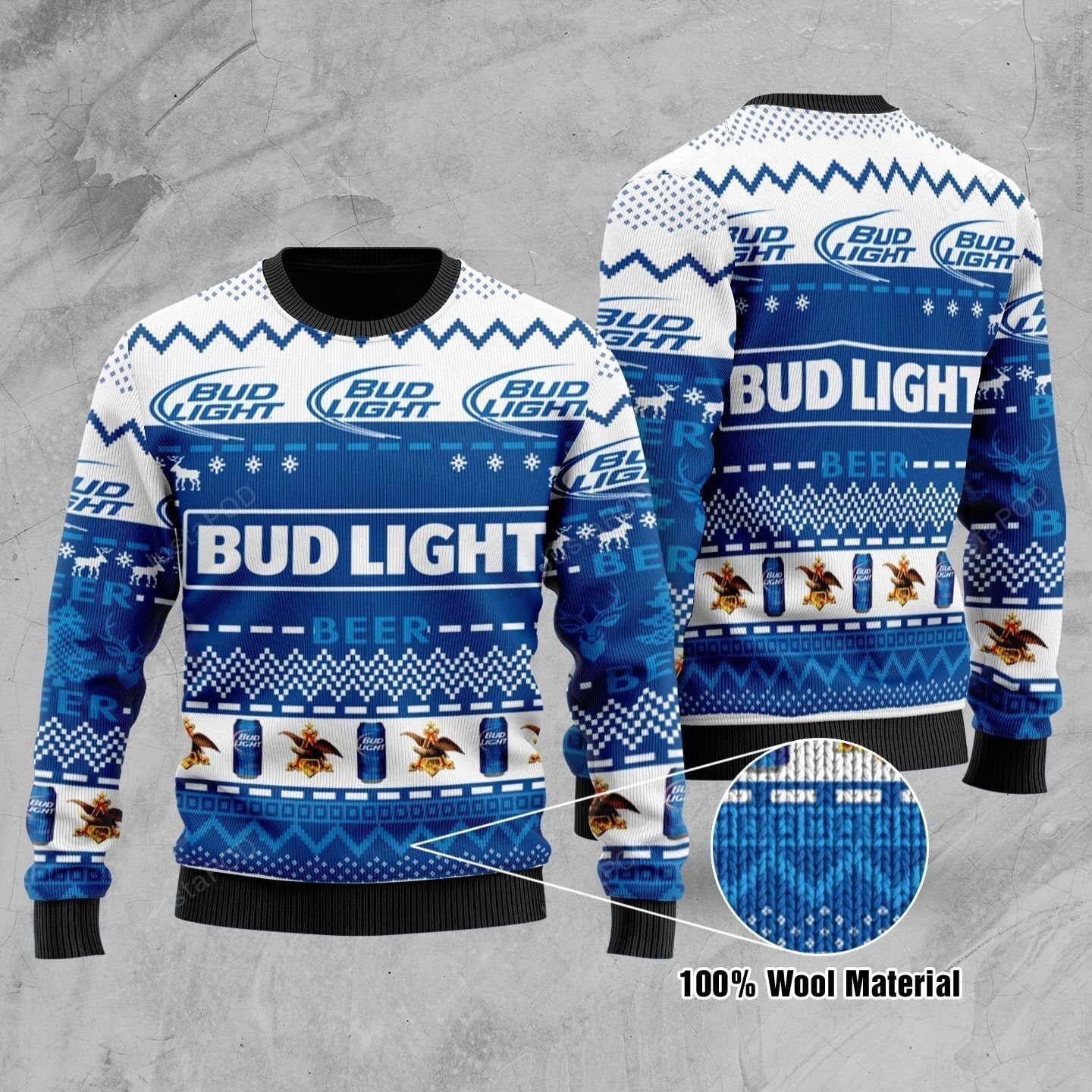 Bud Light Beer Ugly Christmas Sweater, Bud Light Christmas Knitted Sweater, Christmas Perfect Gift For Beer Lovers - WeCustomit