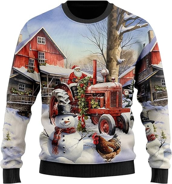 Christmas Santa Claus Funny Red Truck Ugly Christmas Sweater For Men & Women Christmas Gift Sweater US3802 - WeCustomit