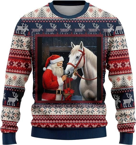 Horse Lovers Ugly Christmas Sweater For Men & Women Christmas Gift Sweater US3803 - WeCustomit