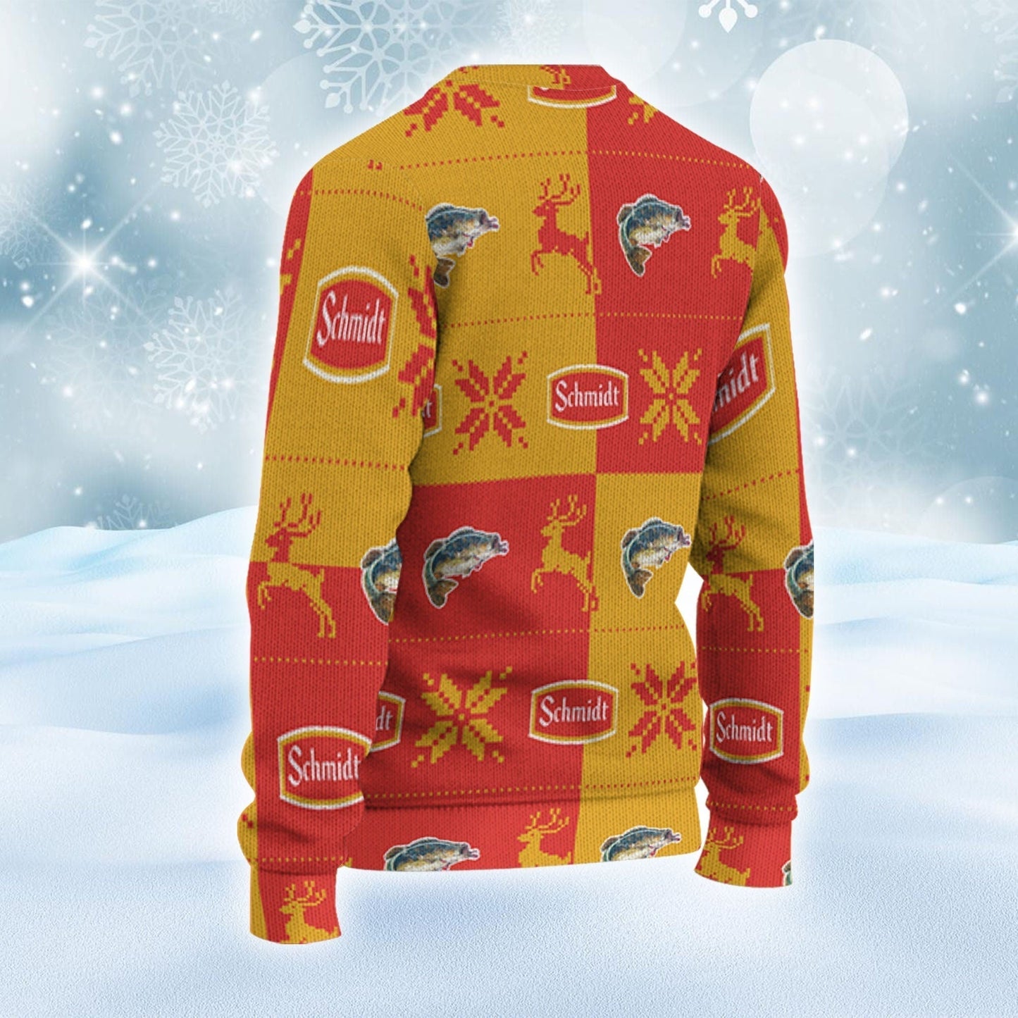 Schmidt Ugly Sweater Reindeer n Snowflakers Beer Loves ugly Gift, Reindeer Xmas Sweatshirt, Schmidt ugly sweater gift for Dad and Him - WeCustomit