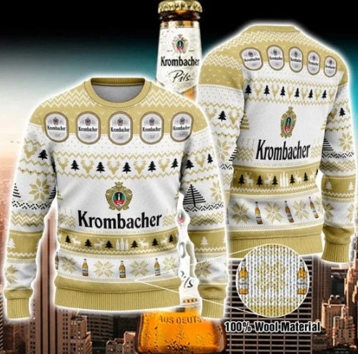 Krombacher Beer Ugly Christmas Sweater, Gift For Christmas, Gift Friends Xmas, Love Beer Merry Christmas, Xmas Gift - WeCustomit