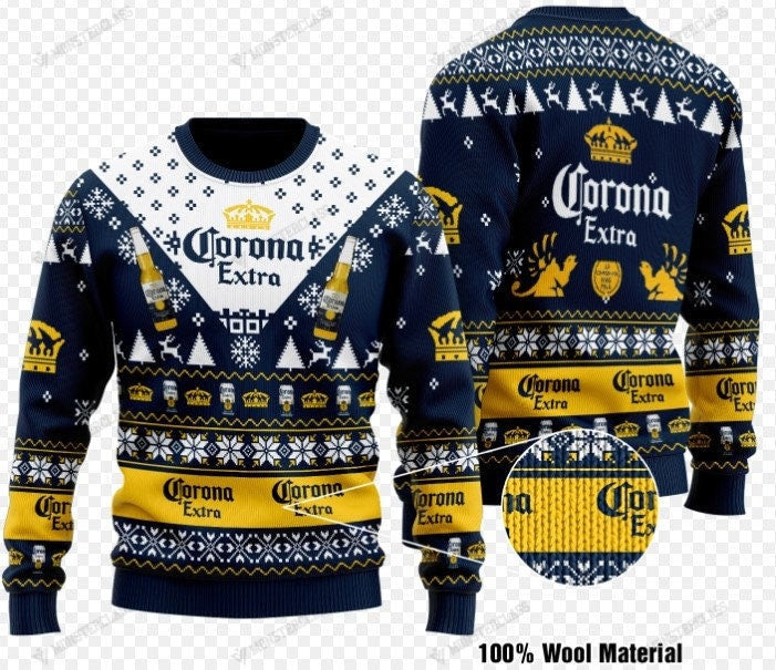 Coronas Extra Beer Ugly Christmas Sweater Sweatshirt, Xmas Sweater, Christmas Sweater, Ugly Christmas Sweater, Christmas Gifts - WeCustomit