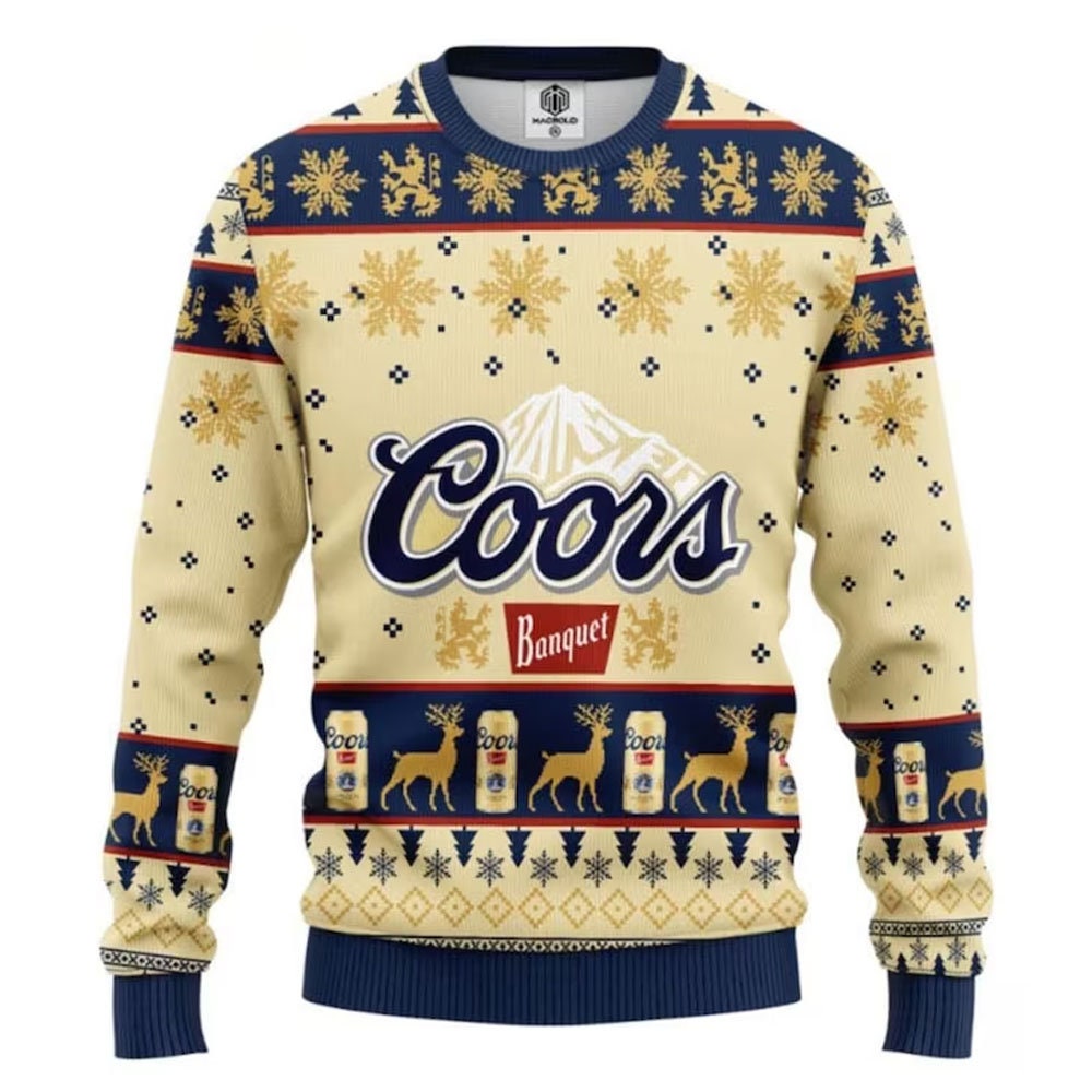 Coors Banquet Beer Ugly Christmas Sweater - WeCustomit