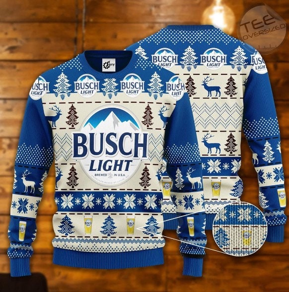 Bus.ch Light Beer Ugly Sweater Christmas, Beer Lover Gift 3D All Over Print Hoodie Sweatshirt Xmas Full Print, Beer Lovers Sweater - WeCustomit